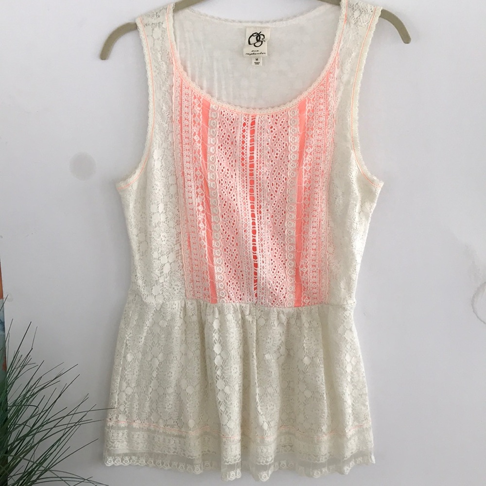 ONE SEPTEMBER flowy lace tank top